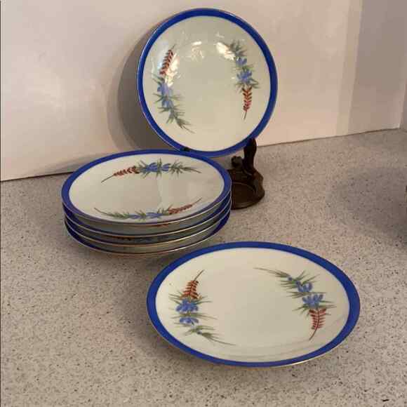 Vintage Bavarian porcelain plate (5) blue & white - Picture 3 of 4